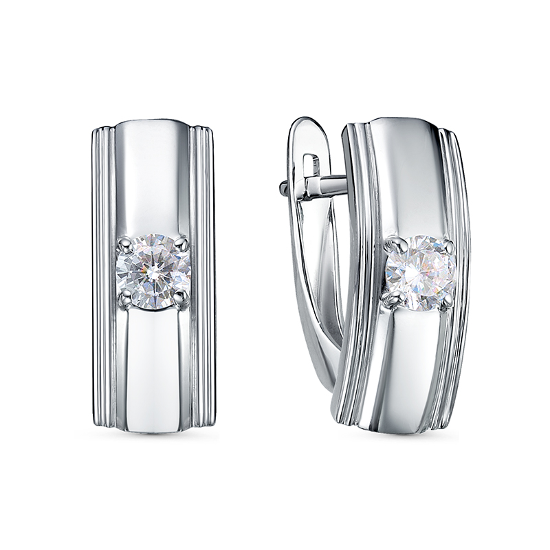 Серьги из серебра с фианитами  с1200998 Серьги (Ag 925)
