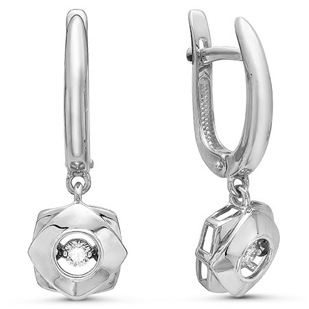 Серьги из белого золота c бриллиантами 02-2359 Серьги (Au 585)