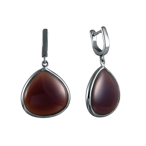 Серьги из серебра с агатом 5590009101101 Серьги (Ag 925)