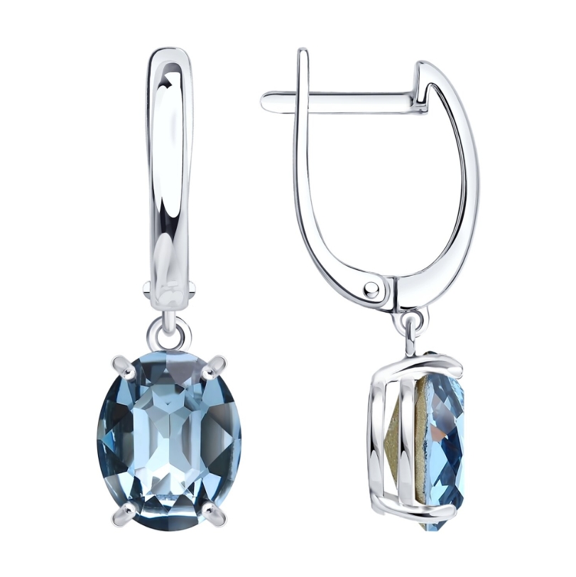 Серьги из серебра с кристаллами 94027704 Серьги (Ag 925)