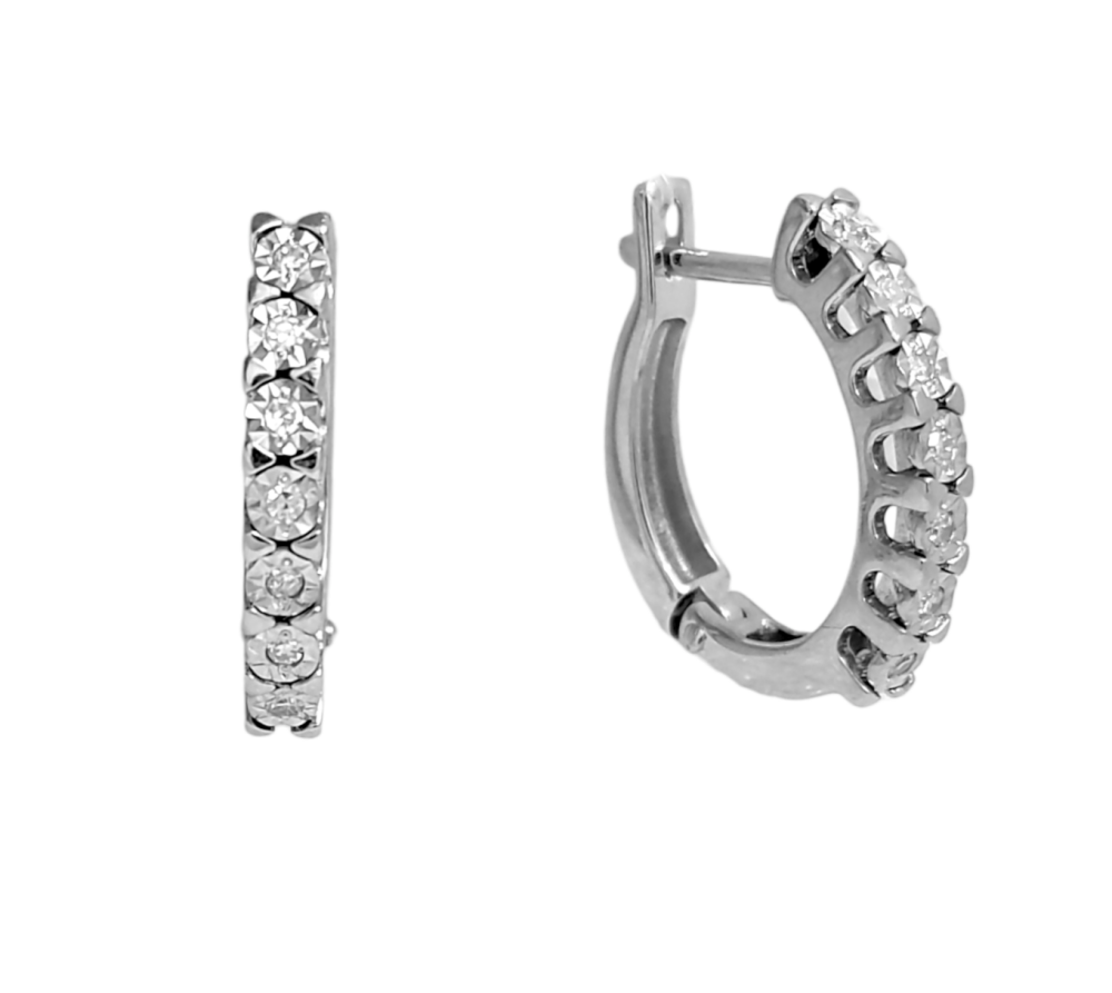 Серьги из серебра с бриллиантами С6150-7711 Серьги (Ag 925)