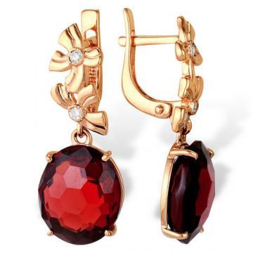 Серьги из золота с горным хрусталем 2180095 Серьги (Au 585)