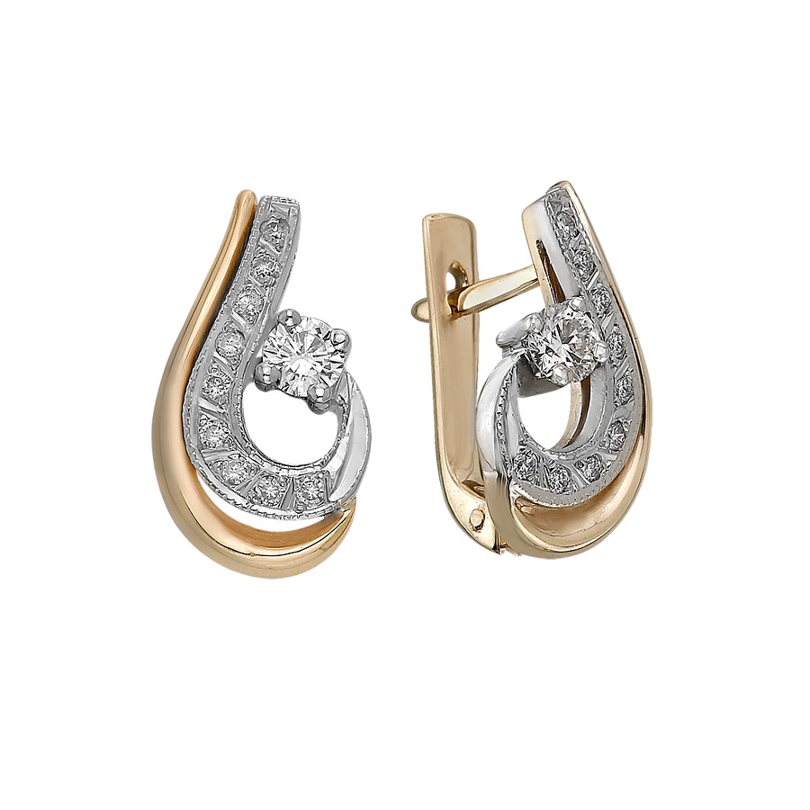 Серьги из золота c бриллиантами 6616 Серьги (Au 585)