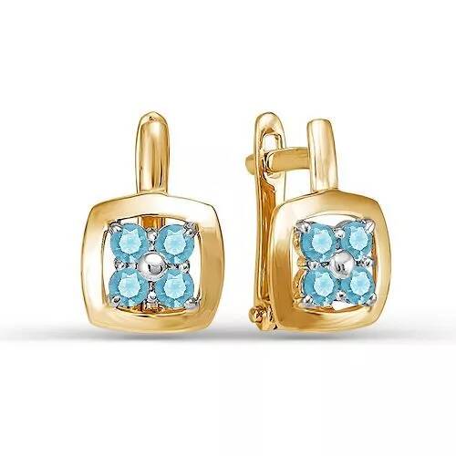 Серьги из золота с фианитами детские 124088 Серьги (Au 585)