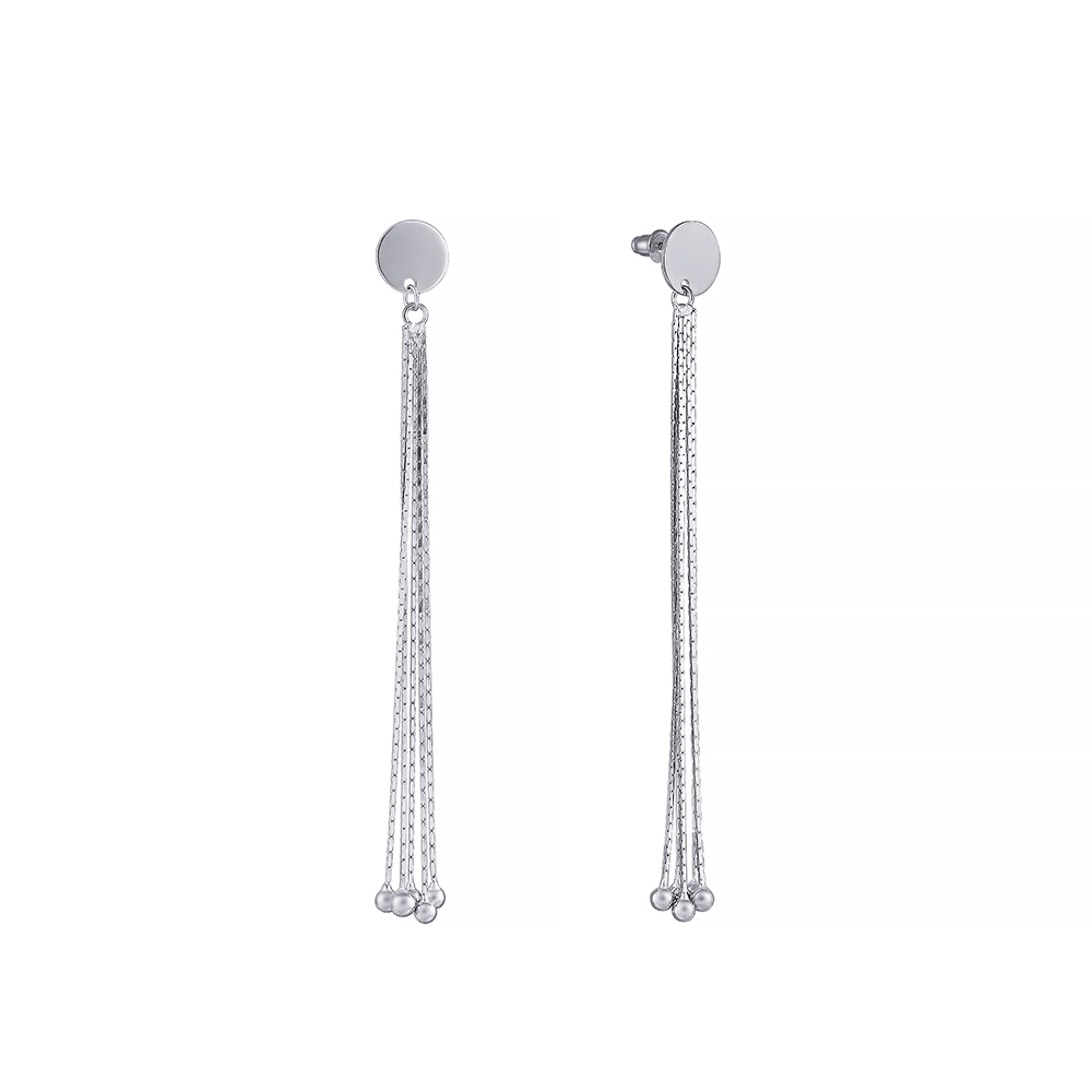 Серьги из серебра длинные 2730003037433 Серьги (Ag 925)