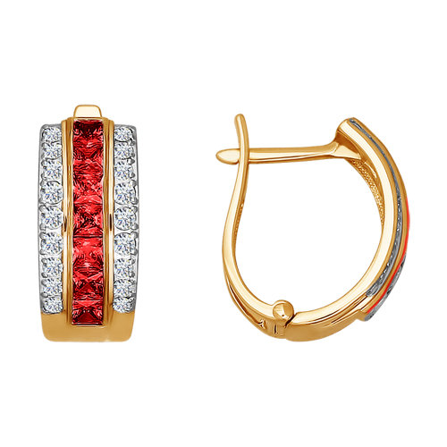 Серьги из золота с фианитами 020979 Серьги (Au 585)