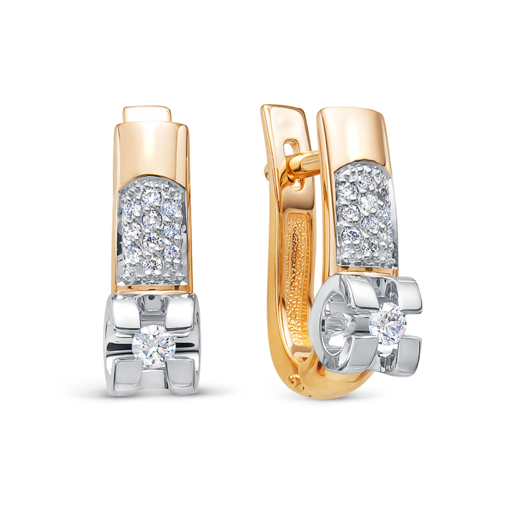 Серьги из золота с бриллиантами 489-2100 Серьги (Au 585)