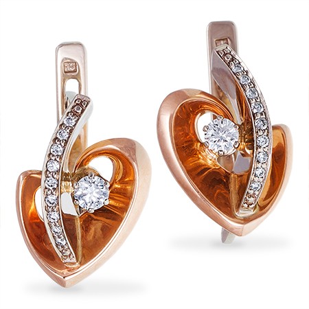 Серьги из золота c бриллиантами Зс-2212 Серьги (Au 585)
