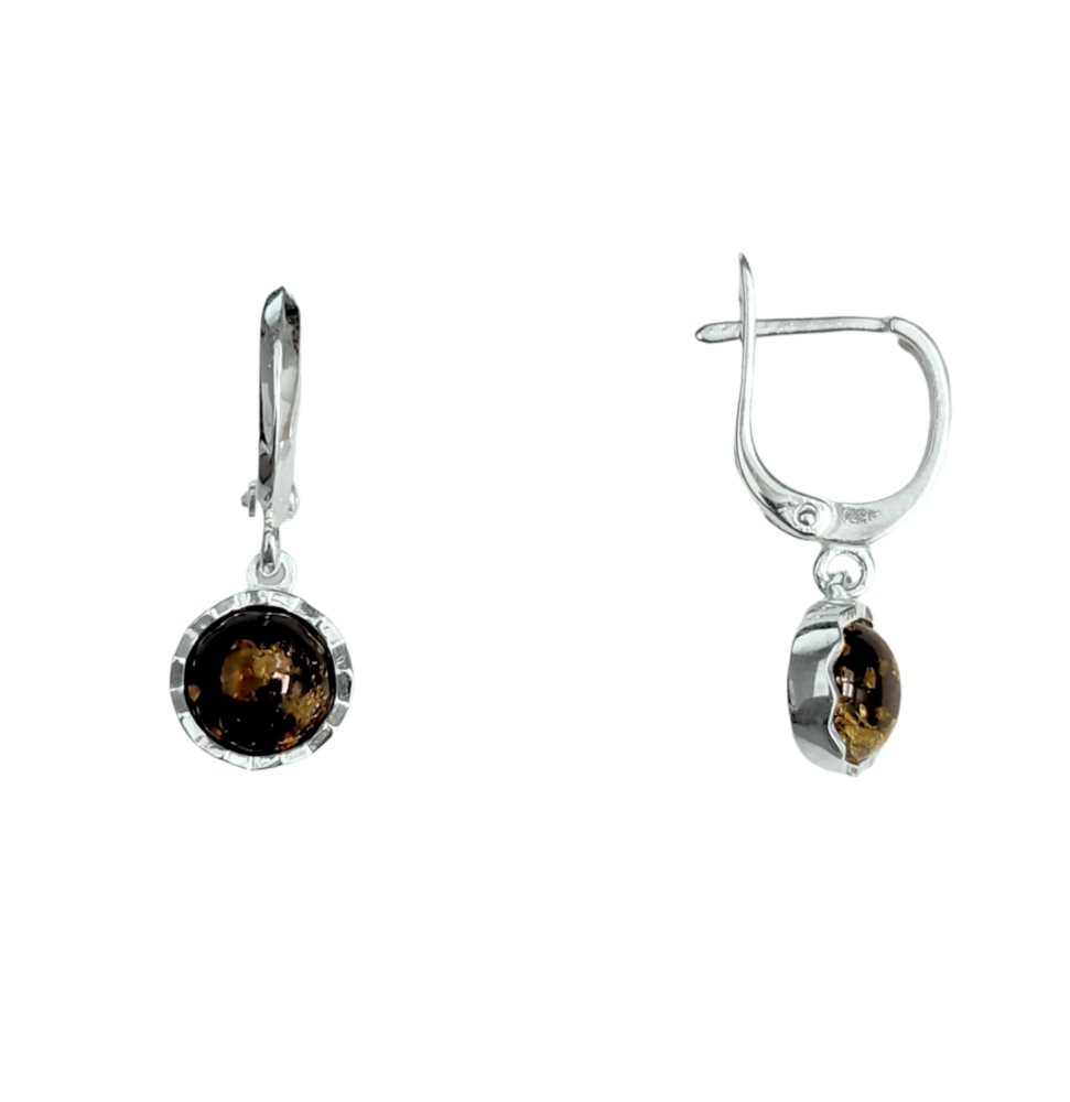 Серьги из серебра с янтарем 85020300714 Серьги (Ag 925)