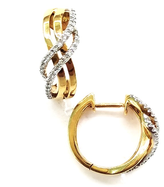 Серьги из желтого золота с бриллиантами 0807 WL13-101 Серьги (Au 585)