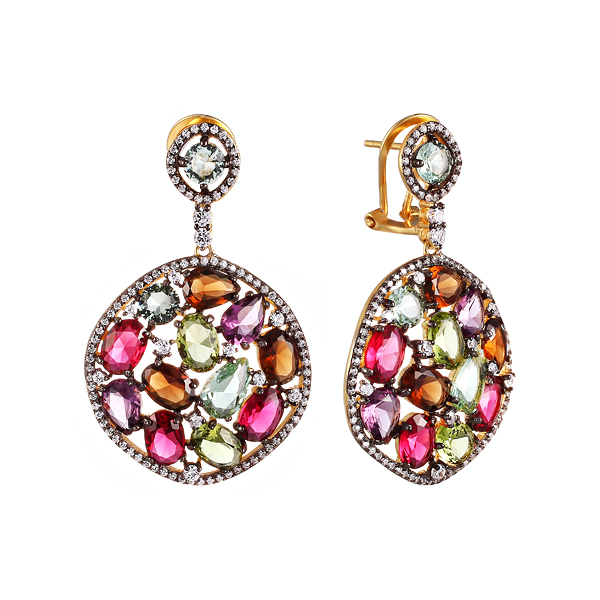 Серьги из серебра с кубическим цирконием 1220004006605 Серьги (Ag 925)