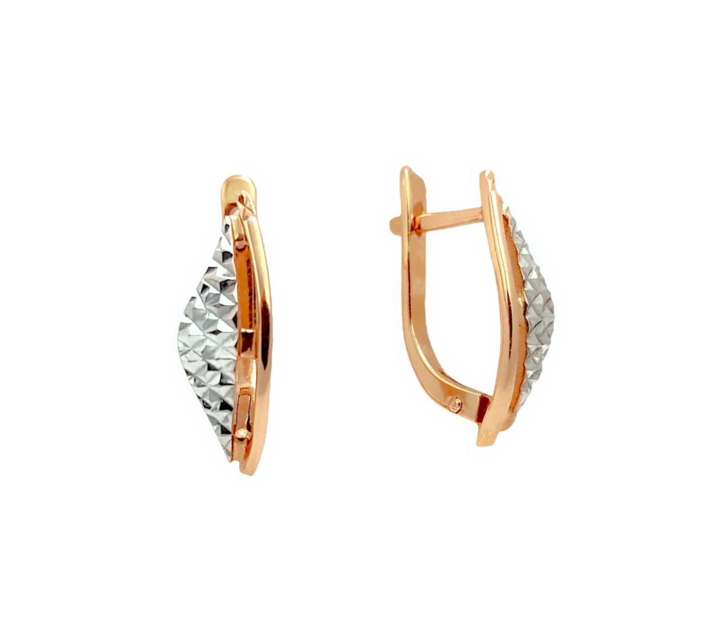 Серьги из золота с алмазной гранью  К020077 Серьги (Au 585)
