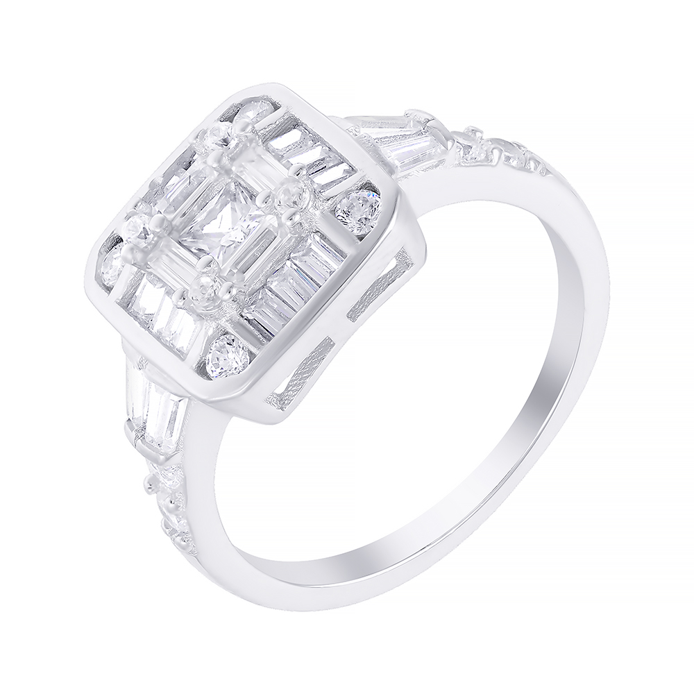 Кольцо из серебра с кубическим цирконием  2340006010307 Кольцо (Ag 925)
