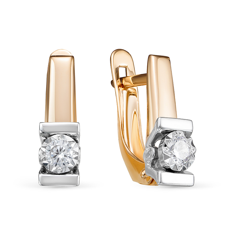 Серьги из золота с фианитами 1200191 Серьги (Au 585)