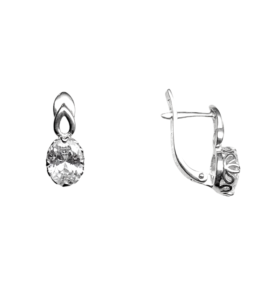 Серьги из серебра с горным хрусталем 00239-231 Серьги (Ag 925)