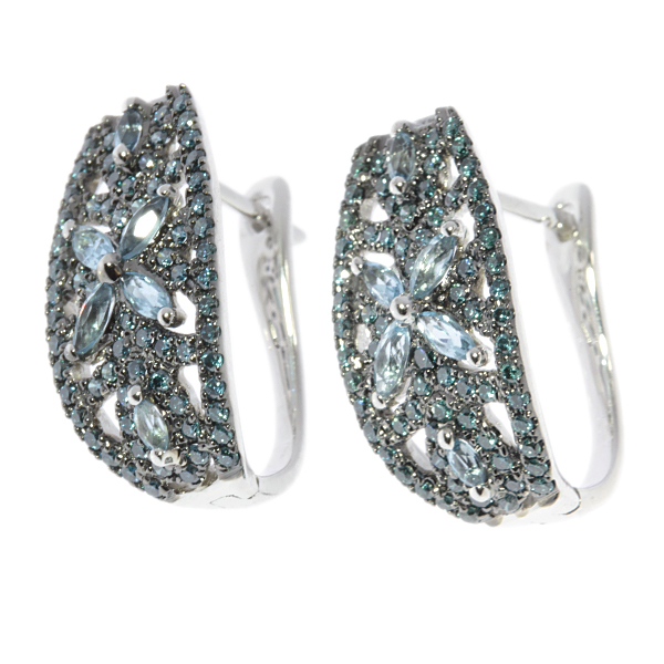 Серьги из белого золота c бриллиантами 28900090612 Серьги (Au 585)