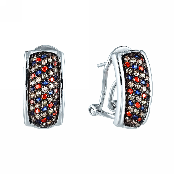 Серьги из серебра с кубическим цирконием 2260011013307 Серьги (Ag 925)