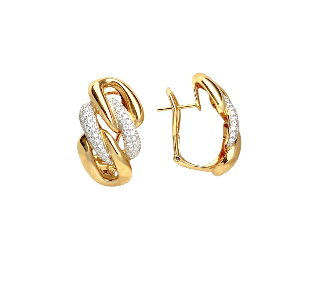 Серьги из желтого золота с бриллиантами 22740*00555162 Серьги (Au 585)