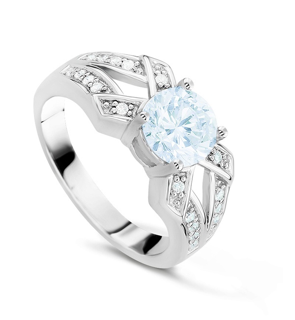 Кольцо из серебра с фианитами  41951 Кольцо (Ag 925)