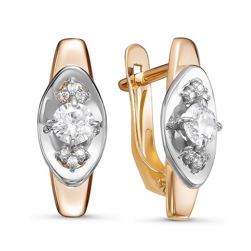Серьги из золота с фианитами 127435 Серьги (Au 585)