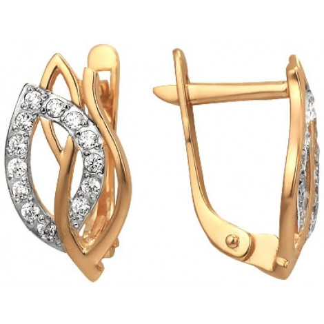 Серьги из золота с фианитами 30080900 Серьги (Au 585)