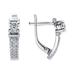 Серьги из белого золота с бриллиантами 1020743 Серьги (Au 585)
