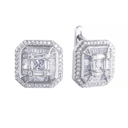 Серьги из серебра с кубическими циркониями 2340004140707 Серьги (Ag 925)