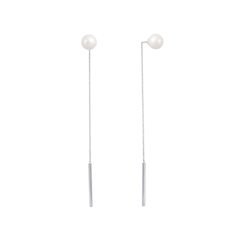 Серьги из серебра  с  жемчугом 2400002117510 Серьги (Ag 925)