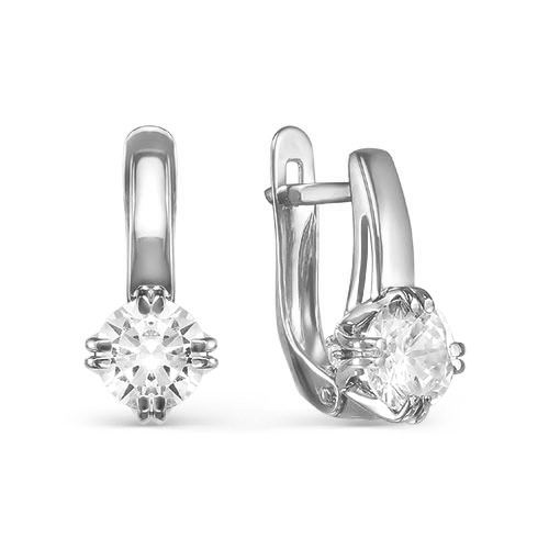 Серьги из серебра c фианитами с124461 Серьги (Ag 925)