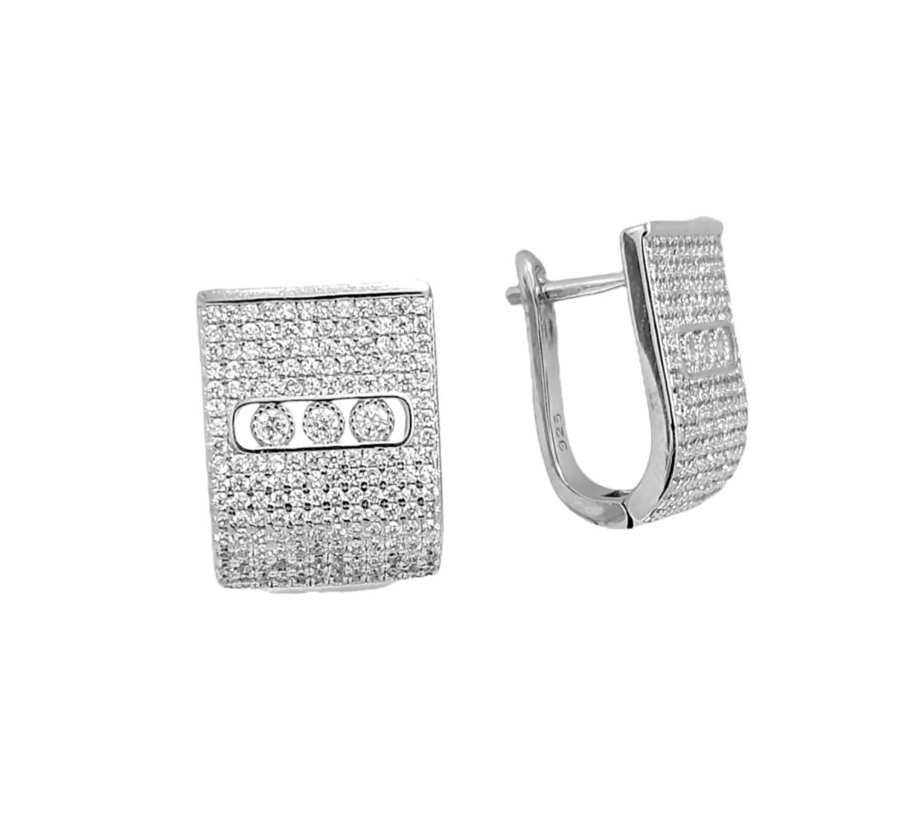 Серьги из серебра с кубическим цирконием B8609-E Серьги (Ag 925)