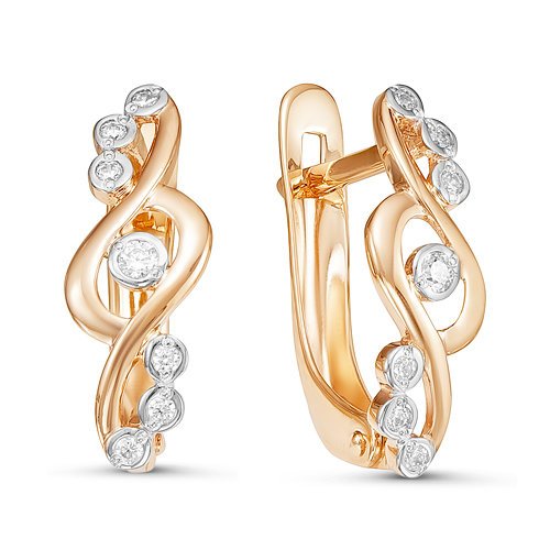 Серьги из золота с фианитами 125133 Серьги (Au 585)