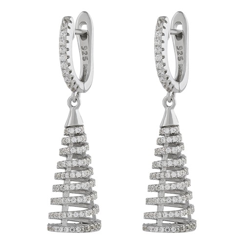 Серьги из серебра с кубическим цирконием B9384-E Серьги (Ag 925)