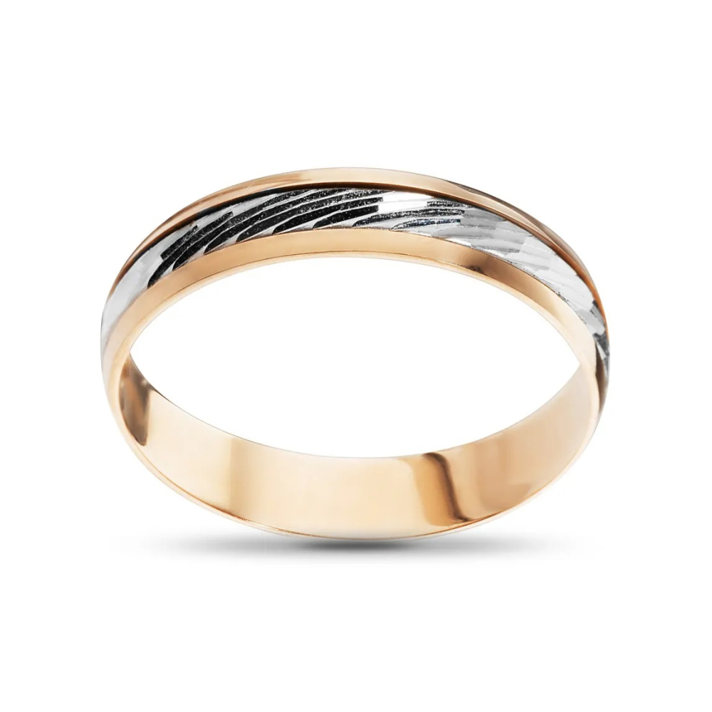 Кольцо обручальное из золота с алмазной гранью Км-048(обр.5.0мм) Кольцо обручальное (Au 585)