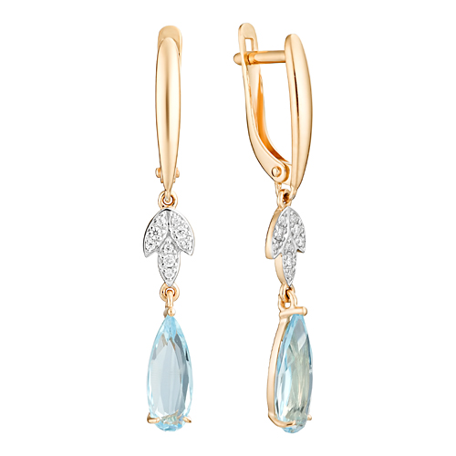 Серьги из золота с топазами и фианитами 7С122-4827ТР Серьги (Au 585)