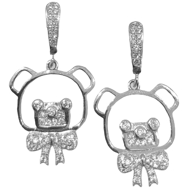 Серьги из серебра с кубическим цирконием 2860013029304 Серьги (Ag 925)