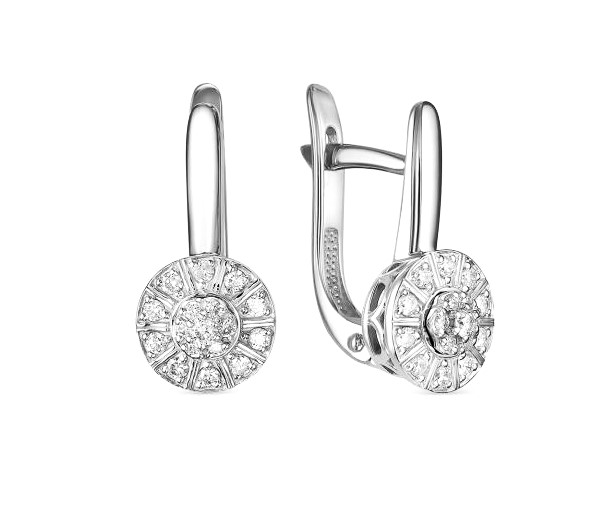 Серьги из белого золота с бриллиантами 02-4694 Серьги (Au 585)