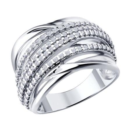 Кольцо из серебра с фианитами  94014851 Кольцо (Ag 925)