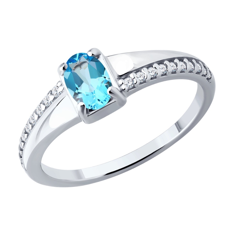 Серьги из серебра с топазами и фианитами 92025356 Серьги (Ag 925)