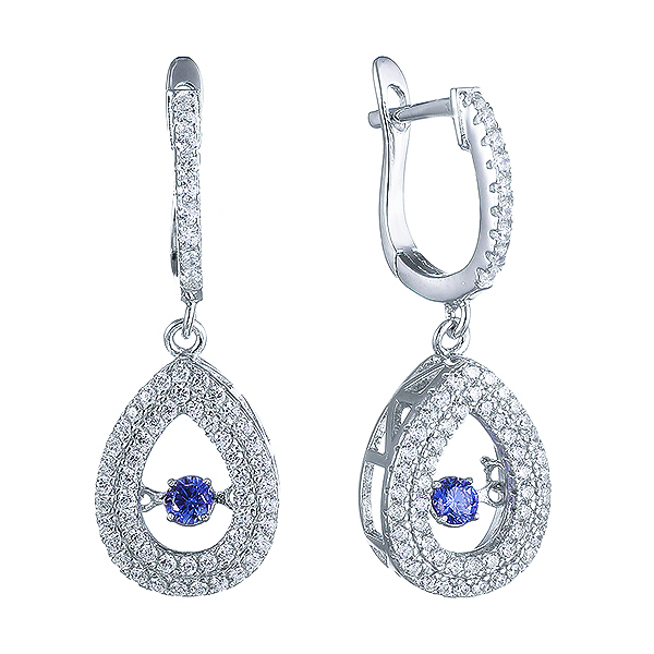 Серьги из серебра с кубическим цирконием 2860016067102 Серьги (Ag 925)