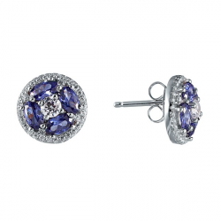 Серьги из серебра с кубическими циркониями 1870001037805 Серьги (Ag 925)