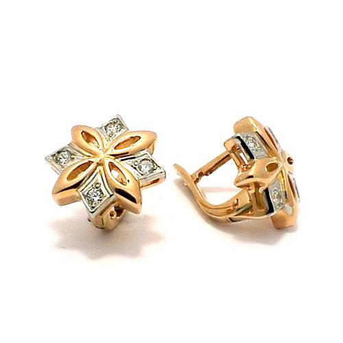 Серьги из золота c бриллиантами 01С610902 Серьги (Au 585)