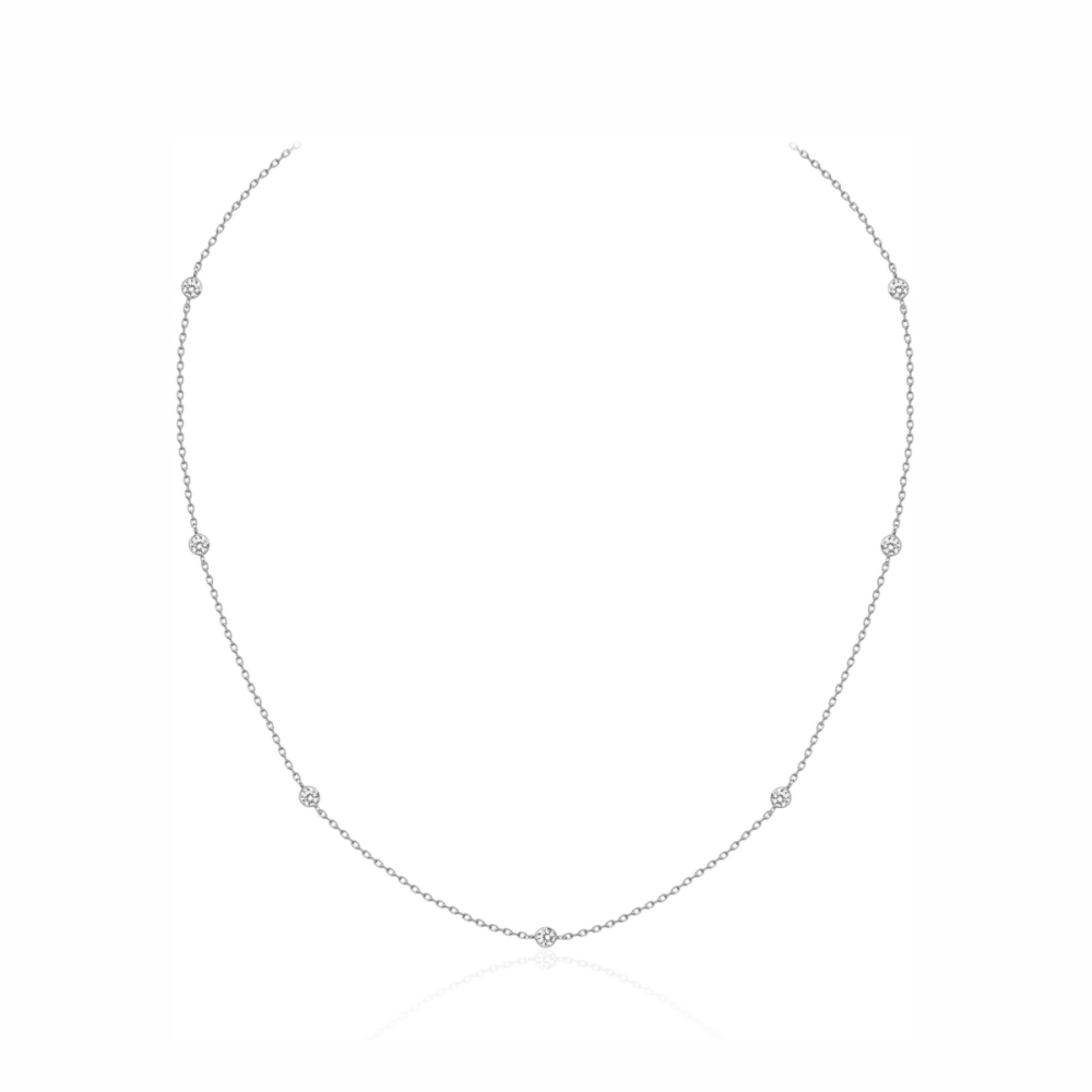 Колье из белого золота с фианитами 01Л121058 Колье (Au 585)