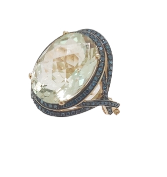 Кольцо из желтого золота с лимонным кварцем и бриллиантами 0811 FP17-2516 Кольцо (Au 585)