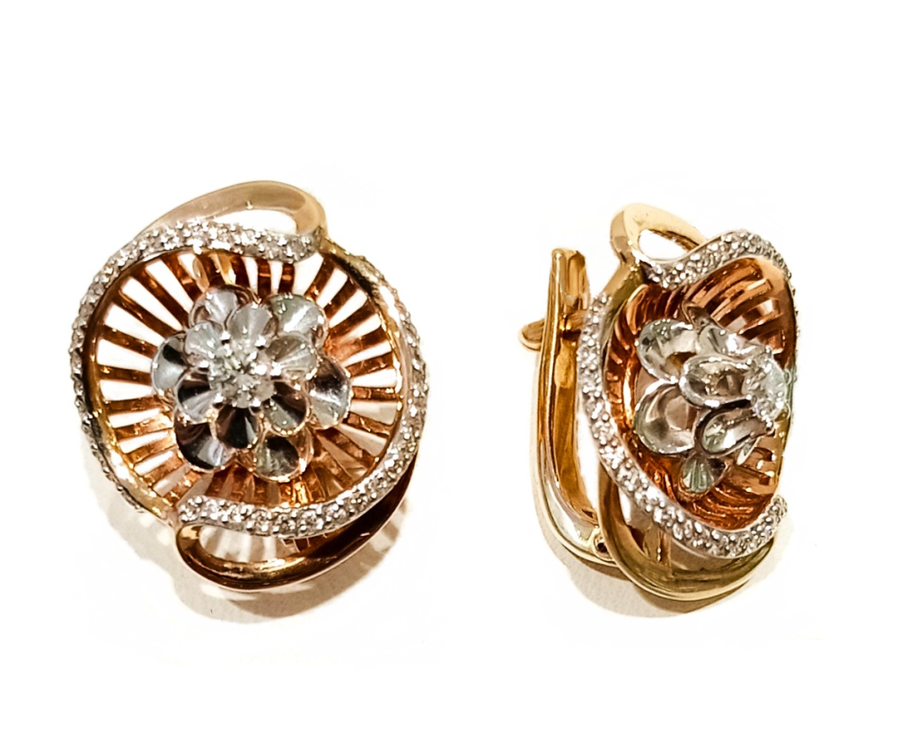Серьги из золота c бриллиантами 2-105-394 Серьги (Au 585)