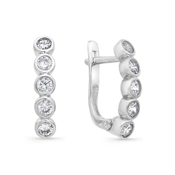 Серьги из серебра с фианитами  911020004 Серьги (Ag 925)
