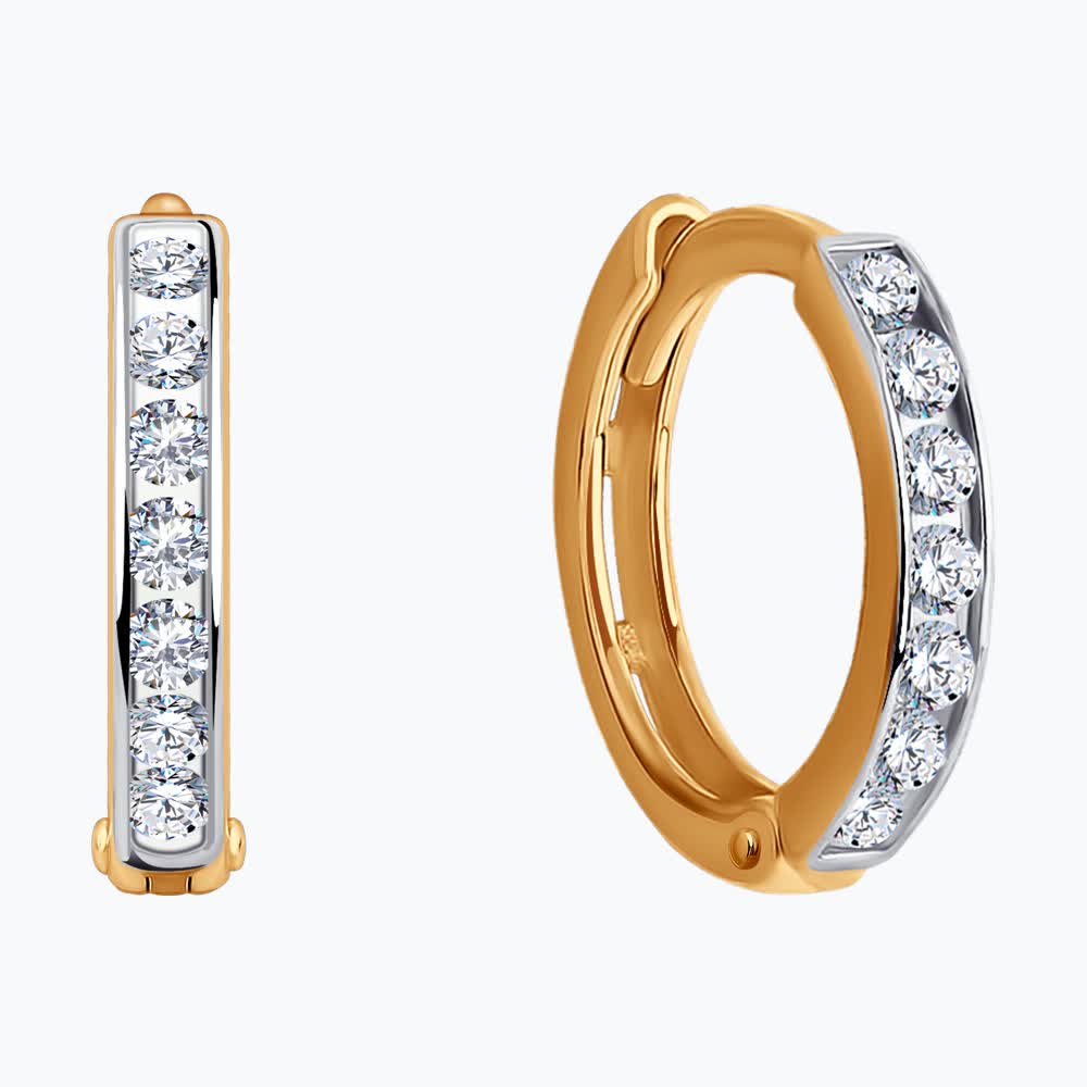 Серьги из золота с фианитами 029867 Серьги (Au 585)