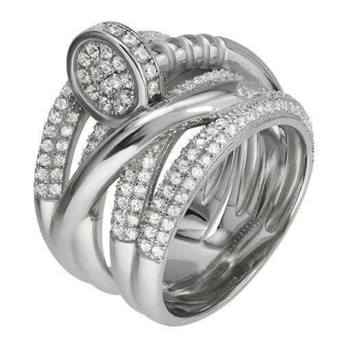 Кольцо из серебра с кубическими циркониями R28999-W Кольцо (Ag 925)