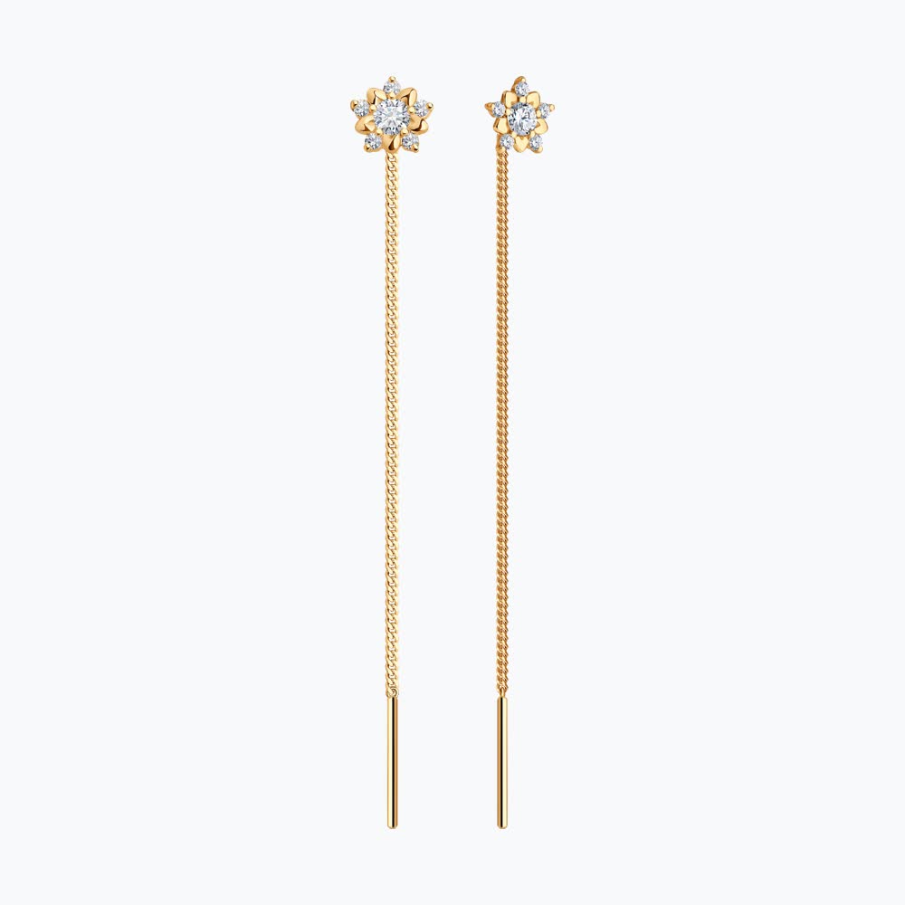 Серьги из золота с фианитами 024796 Серьги (Au 585)