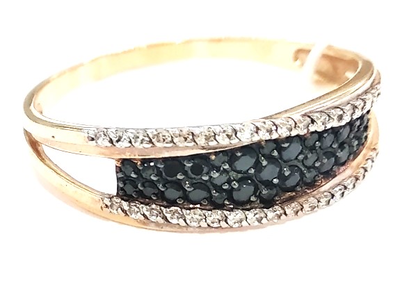 Кольцо из золота с фианитами 110186559 Кольцо (Au 585)