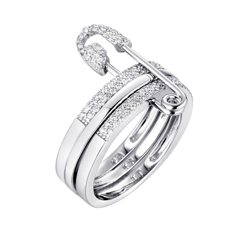 Кольцо из серебра с фианитами  CZ-R02394-X-W-X-X-W Кольцо (Ag 925)